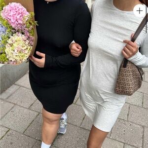 Djerf Avenue Daily Long Sleeve Dress Grey Melange